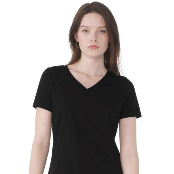 Black Women's V-Neck Team Shirt