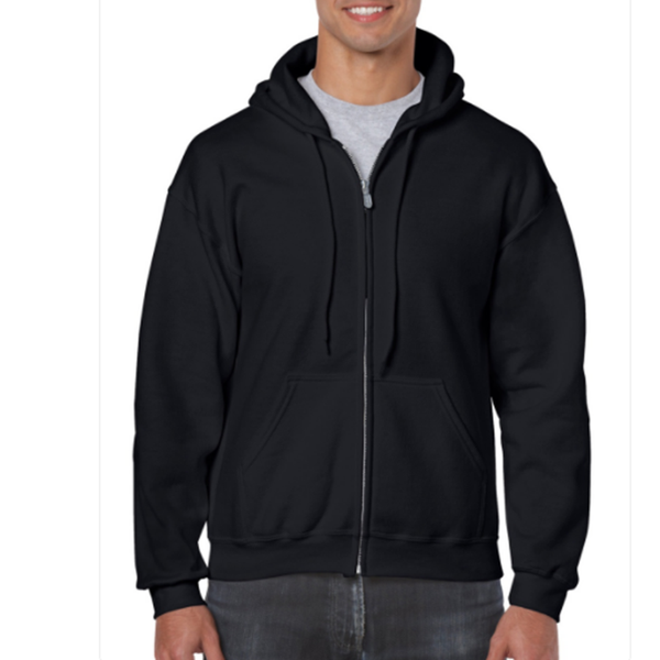 Black Full Zip Team Hoodie