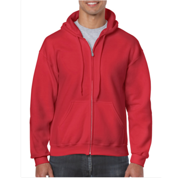 Red Full Zip Team Hoodie